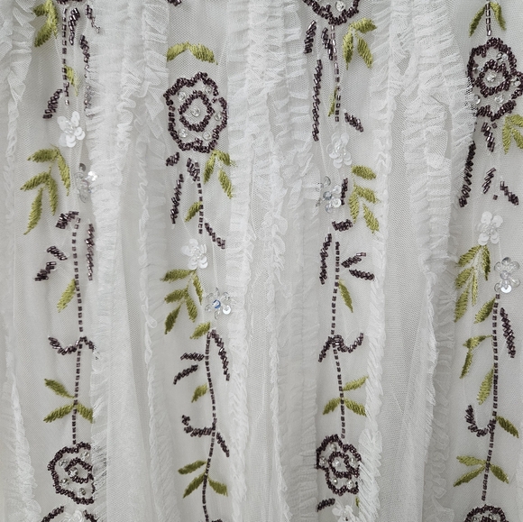 Mac Duggal ivory multi V-Neck Embellished Midi-Dress Sz 4 nwt - Picture 7 of 16